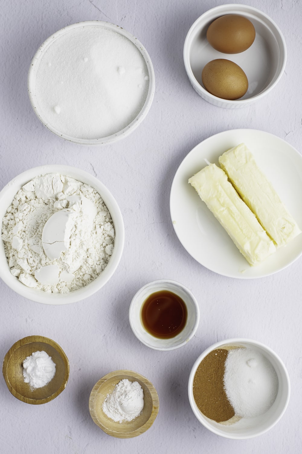 Snickerdoodle Cookie Ingredients: Butter, Sugar, Eggs, Baking Soda, Cinnamon, Sugar, Cream of Tartar