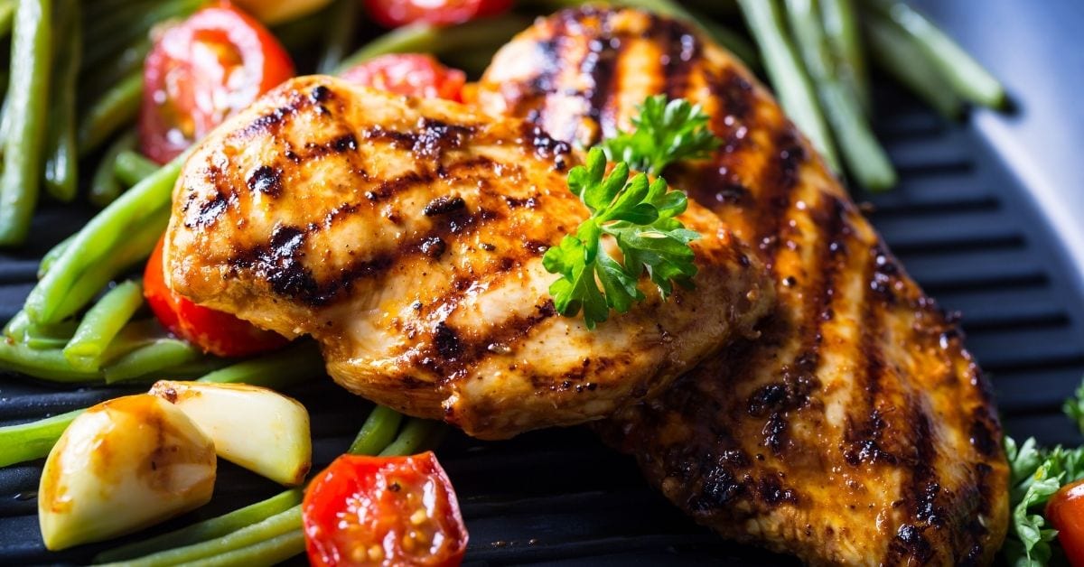 Grilled Chicken Breast with Cherry Tomatoes