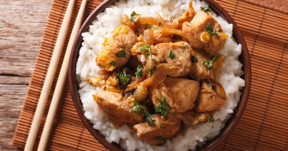 Homemade Japanese Oyakodon Rice Bowl