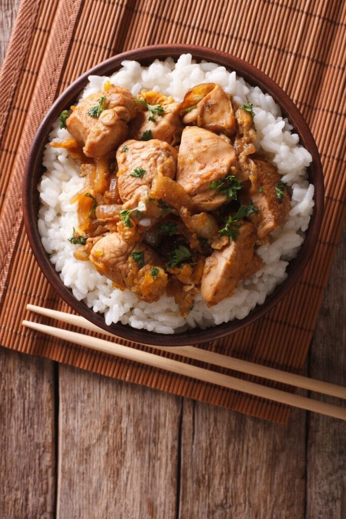 Japanese Chicken Oyakodon Rice Bowl