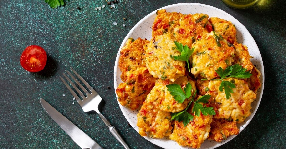 Deep Fried Chicken Cutlets with Tomatoes and Greens