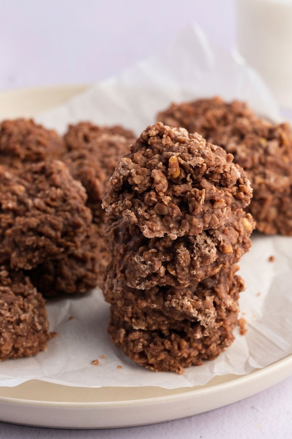 Stack of Chocolate Flavored Classic No-Bake Cookies 