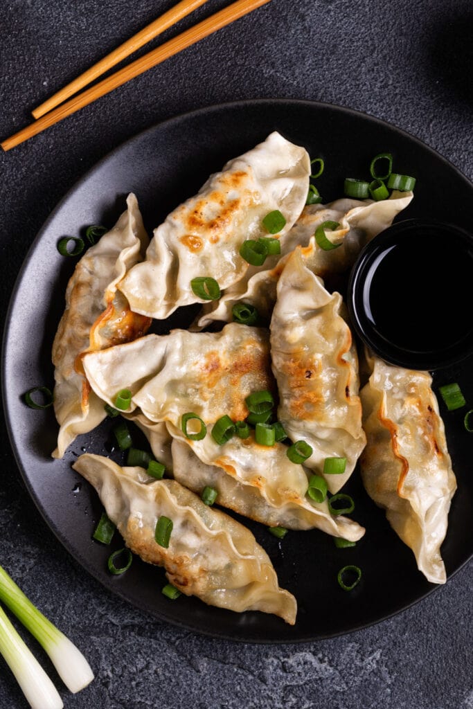 Homemade Fried Dumplings with Green Onions