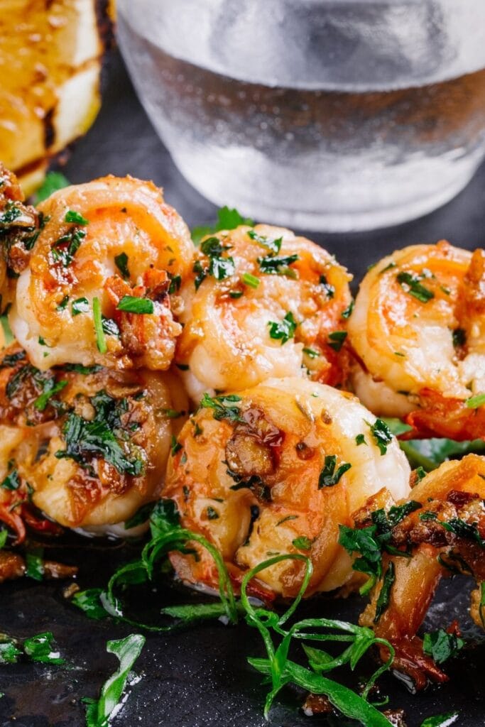 17 Easy Weight Watchers Shrimp Recipes. Photo shows Homemade Grilled Shrimp Skewers