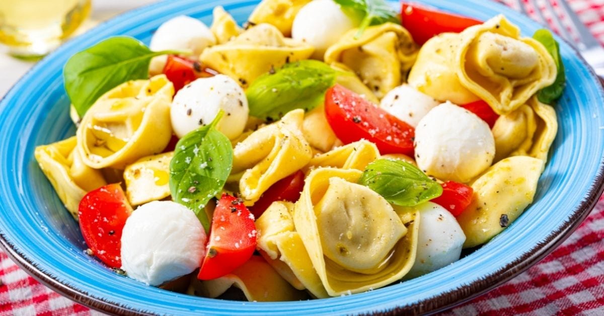 Homemade Tortellini Pasta with Cheese and Tomatoes