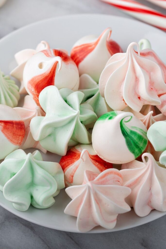 Sweet Peppermint Meringue Cookies