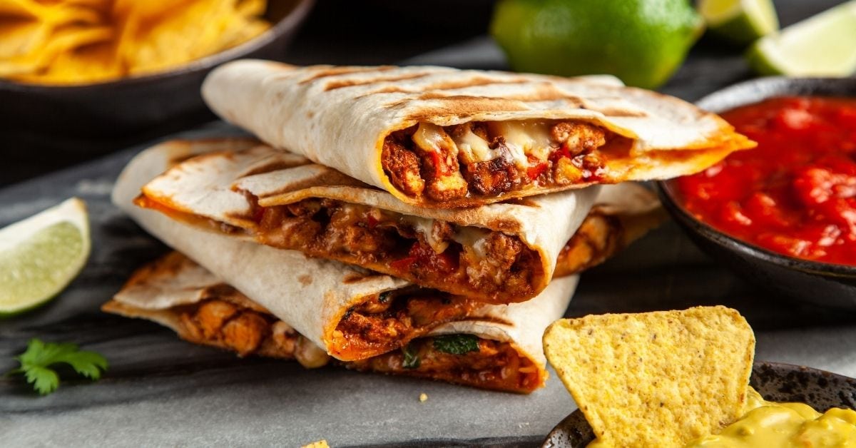 Chicken Quesadillas with Paprika and Cheese