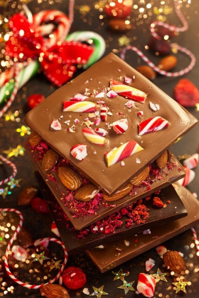 Chocolate Almond Bark with Candies
