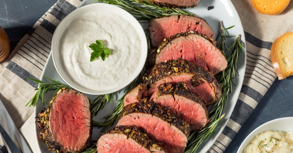 Homemade Beef Tenderloin with Horseradish Sauce