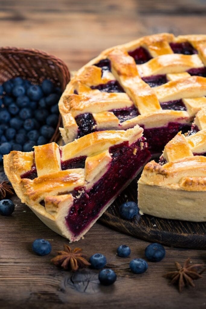 Homemade Blueberry Crostata with Fresh Blueberries