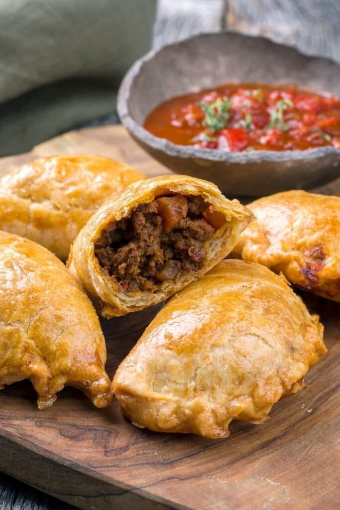 Homemade Empanada with Ground Beef and Sauce