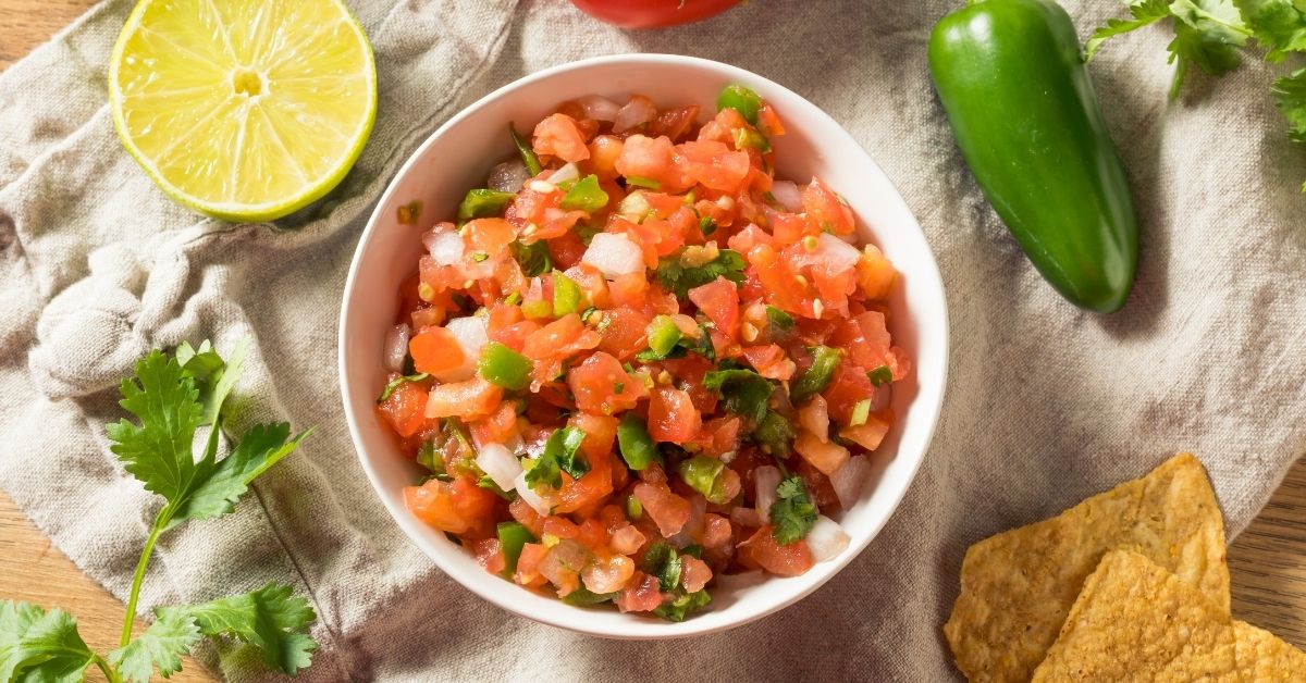 Homemade Pico De Gallo with Cilantro and Chips