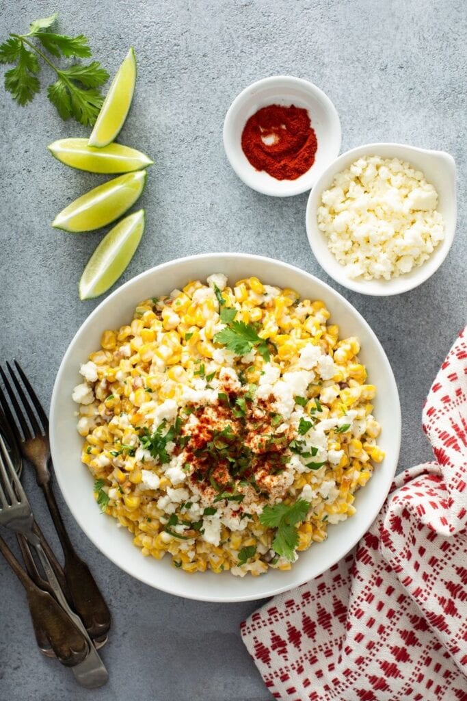 Mexican Street Corn Elote with Cotija Cheese