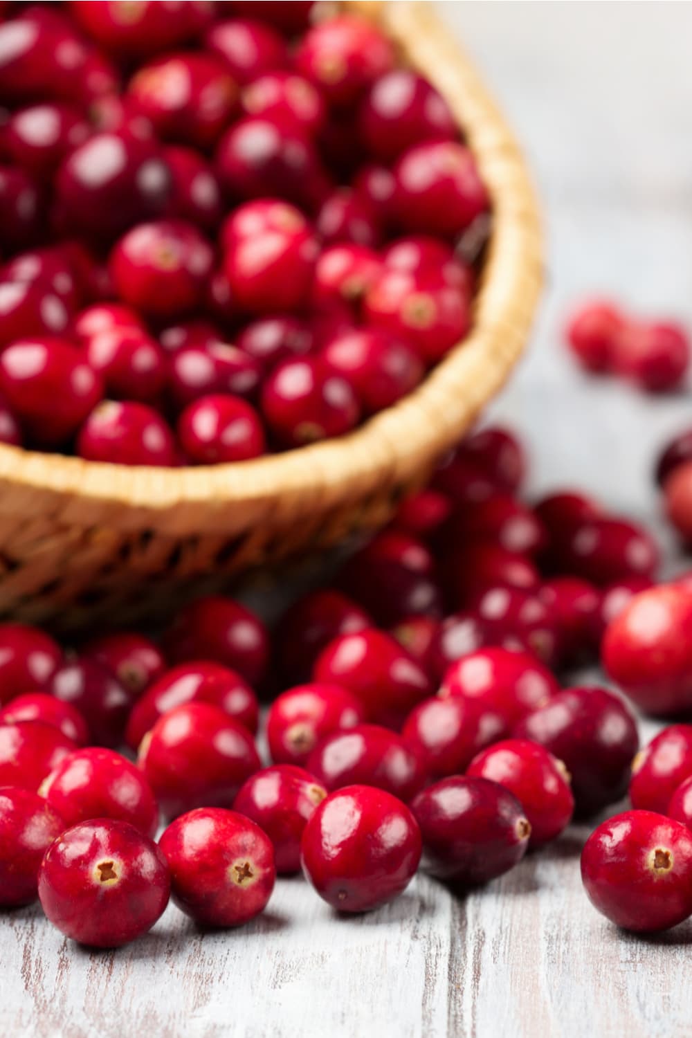 Fresh Cranberry in a Wicker Basket