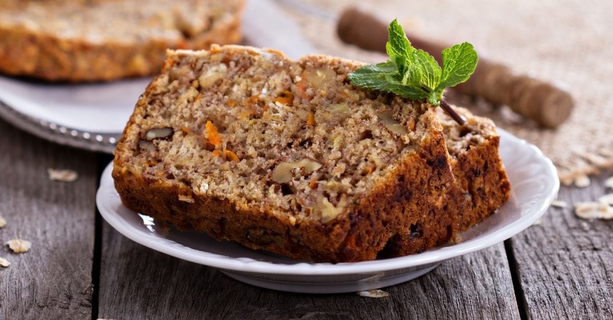 Vegan Banana Carrot Bread in a Plate