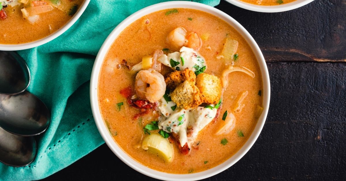 Bowl of Homemade Shrimp and Crab Bisque