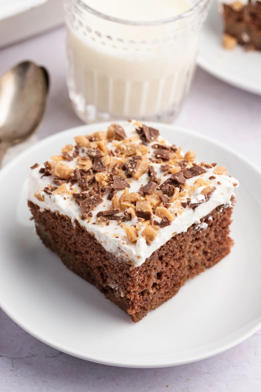 Heath Bar Cake with Milk