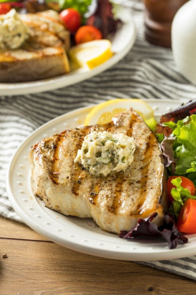 grilled swordfish with butter