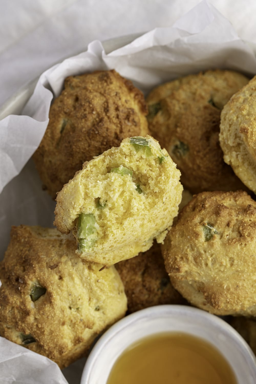 Air Fryer Hush Puppies Close Up