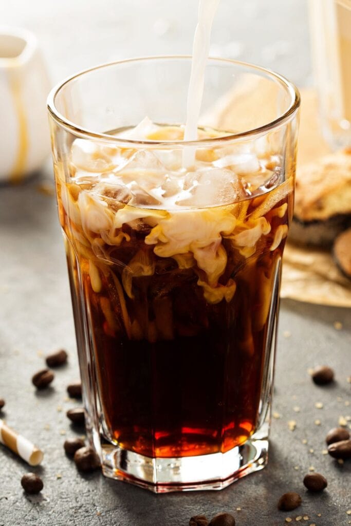 A Glass of Iced Coffee with Cream