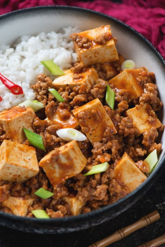 Asian Ground Pork with Tofu, Rice and Spices