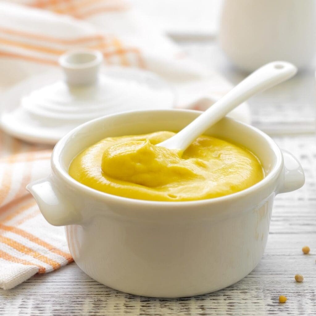 Mustard in a Small Ceramic Dish