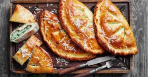 Savory Homemade Calzones Stuffed with Spinach