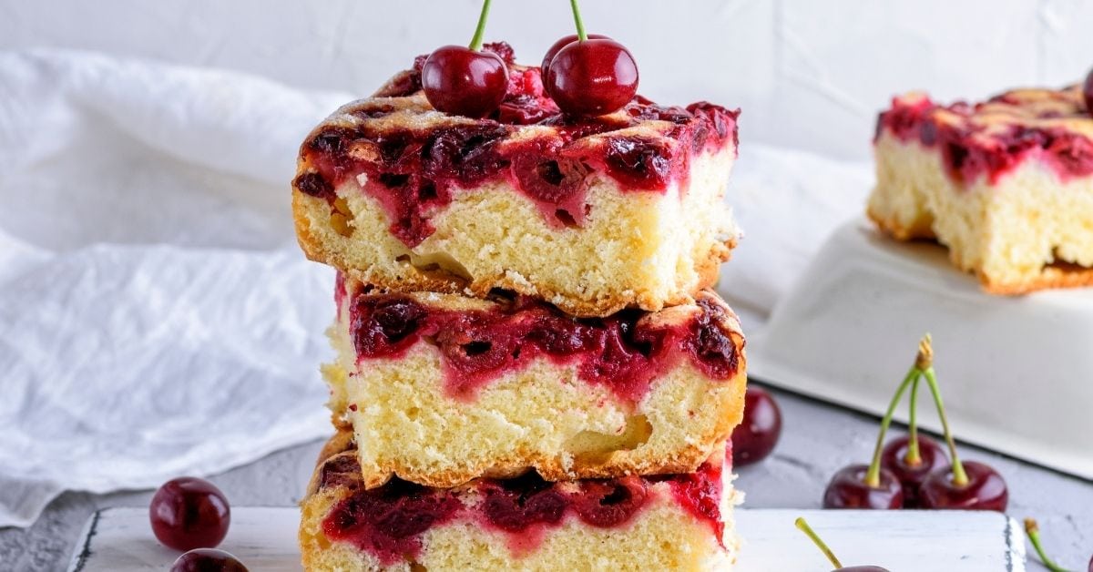 Sweet Cherry Cake Squares