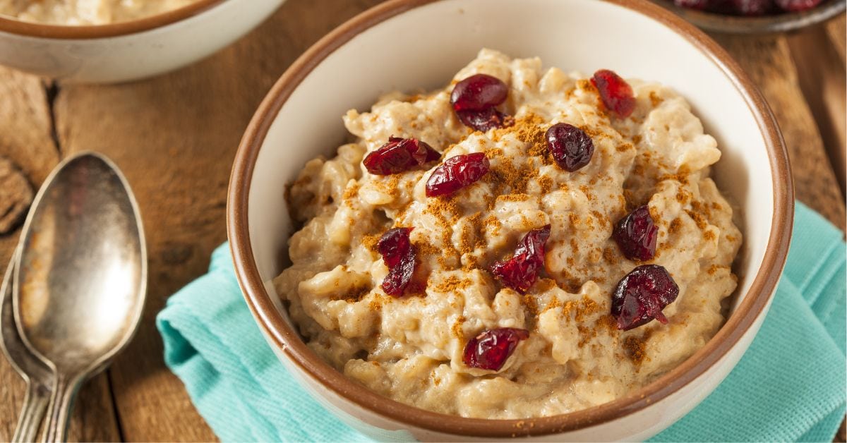 Bowl of Rice Pudding with Brown Cinnamon