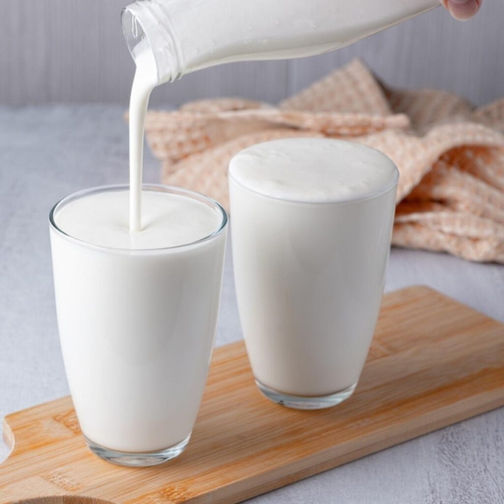 Buttermilk Poured in Two Glasses