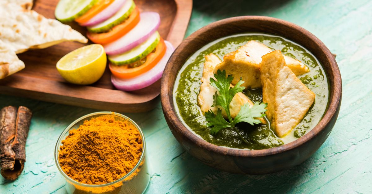 Homemade Indian Spinach Curry with Tofu