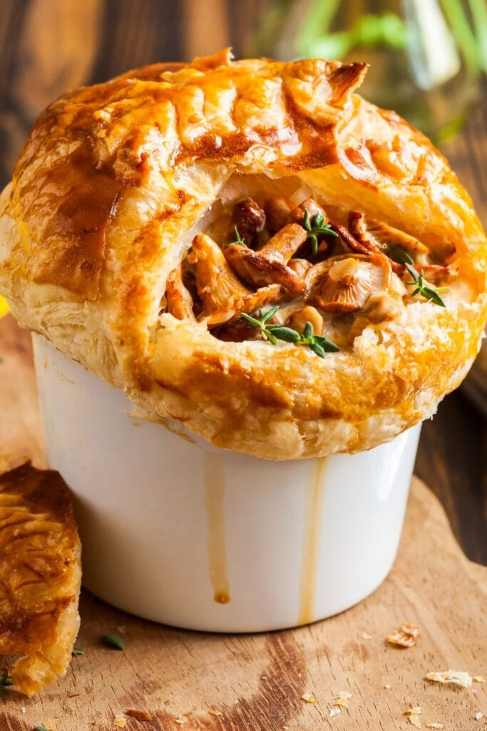 30 Easy Vegetarian Pie Recipes. Shown in picture: Homemade Vegetarian Mushroom Pot Pie