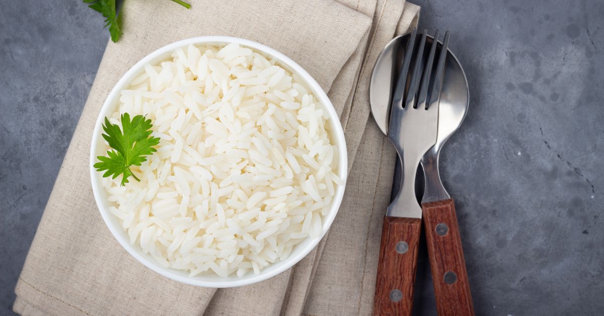 Homemade White Rice in a Bowl