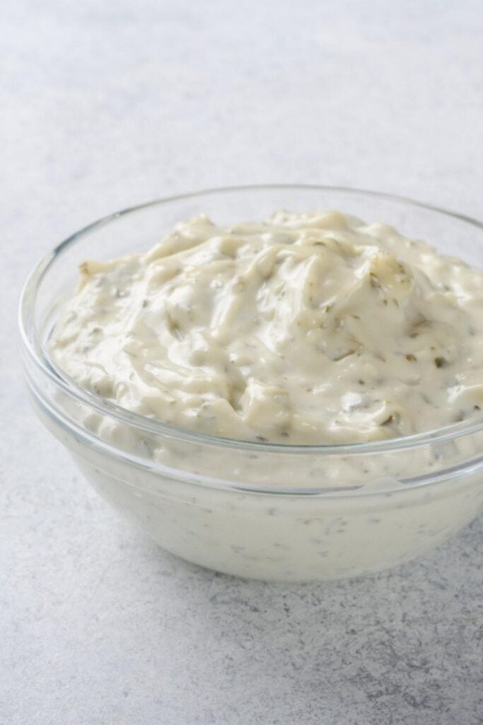 McDonald's Tartar Sauce in a Glass Dish