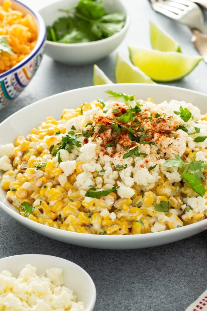 Mexican Corn Elote with Queso Fresco