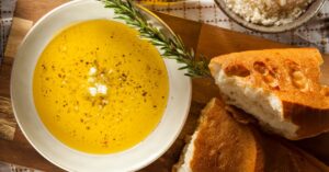 Olive Oil with Italian Bread in a Wooden Cutting Board