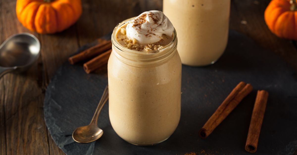 Vegan Pumpkin Milkshake with Whipped Cream and Cinnamon