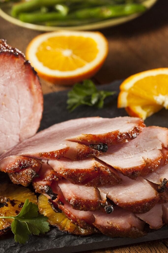 Homemade Root Beer Glazed Ham with Orange