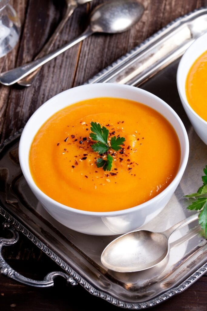 Homemade Soup with Pumpkin, Butternut Squash and Carrots