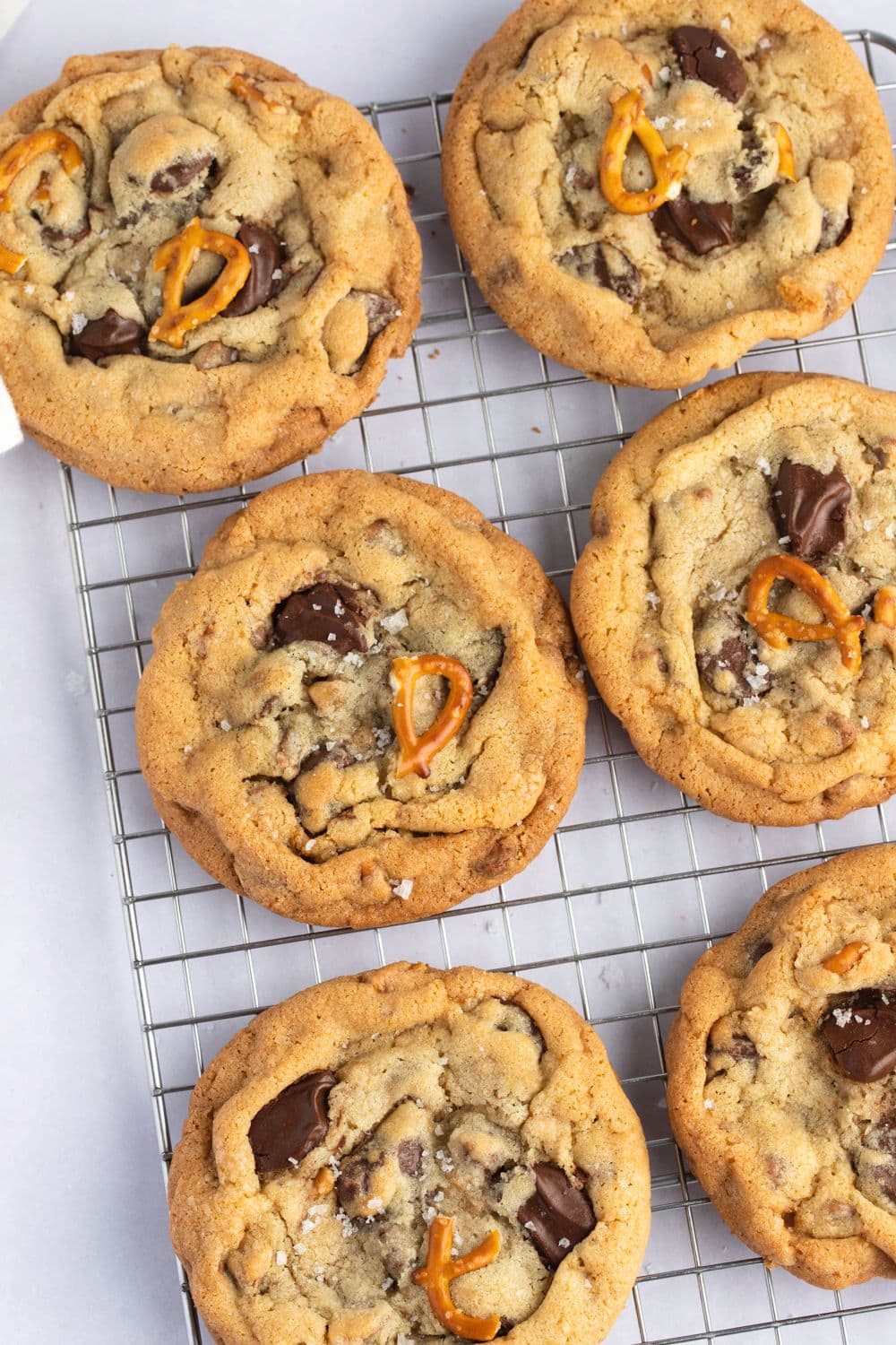 Kitchen Sink Cookies with Chocolate Chips and Crushed Pretzels