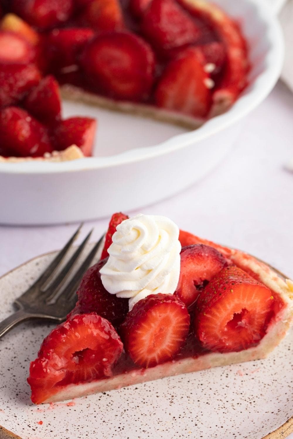 Shoney's Strawberry Pie Slice With Whipped Cream on Top