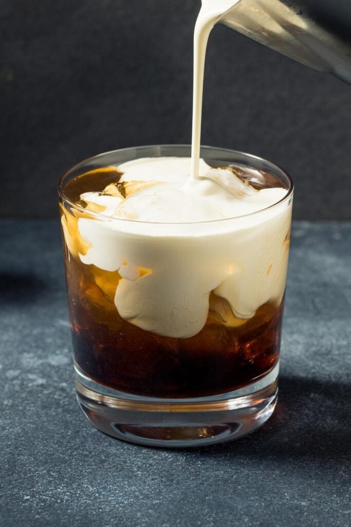Boozy White Russian Cocktail with Butterscotch Schnapps
