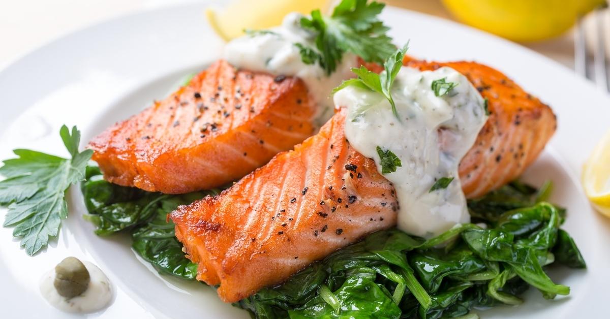 Healthy Homemade Salmon Steak with Tartar Sauce