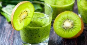 Homemade Green Kiwi Smoothie with Fresh Kiwi