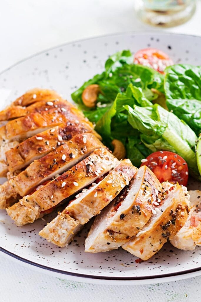 Homemade Grilled Chicken Fillet with Vegetables and Tomatoes