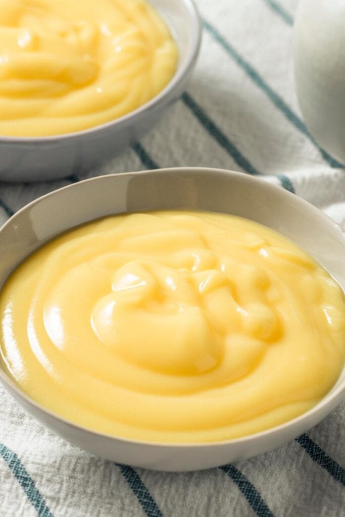 Homemade Vanilla Custard in a Bowl