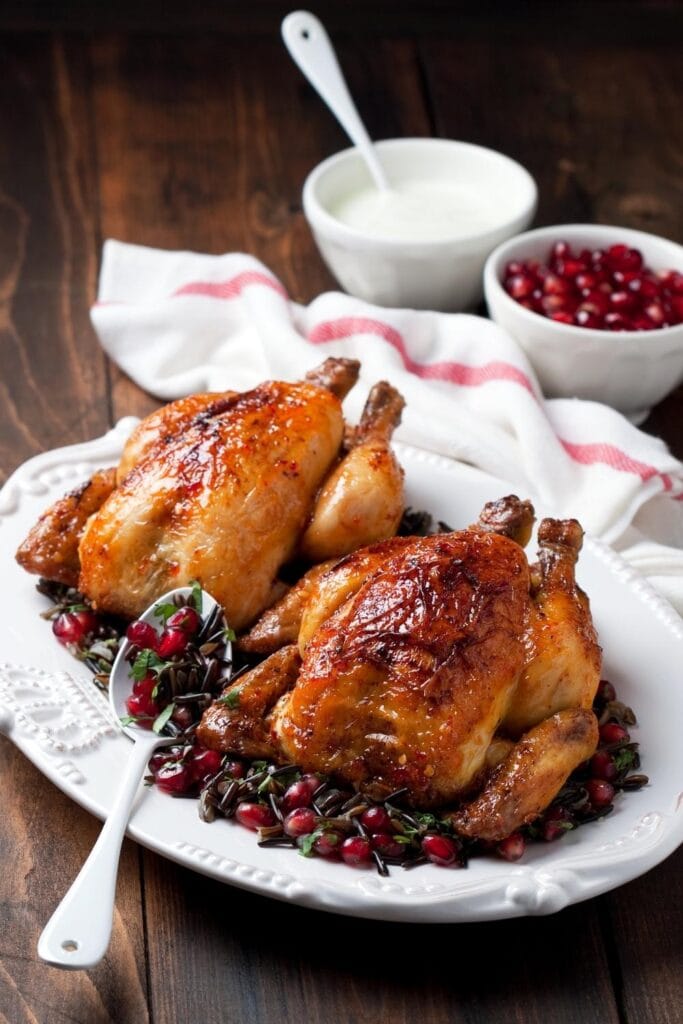 Roasted Wild Turkey with Wild Rice and Pomegranate