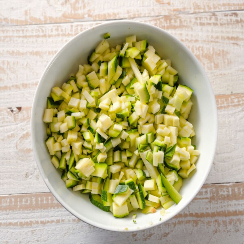 Chopped Zucchini in a Bowl