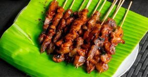 Homemade Grilled Pork BBQ on Sticks