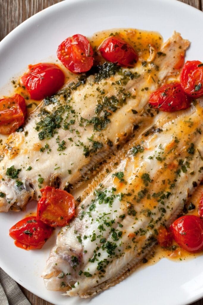 Homemade White Fish with Tomatoes and Herbs